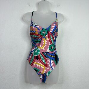 J.Crew Swimsuit‎ Womens Size 6 Colorful One-Piece Floral Artsy Abstract Vacation